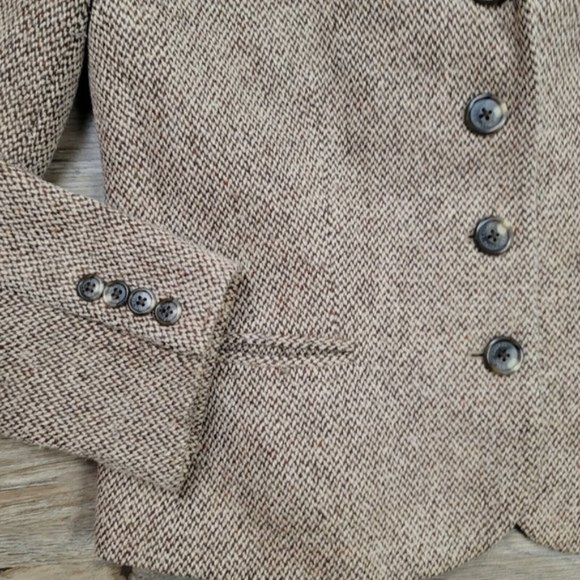 Vintage Lauren Ralph Lauren Blazer Suit Jacket Brown Wool 4 Button Career Womens - Picture 4 of 9
